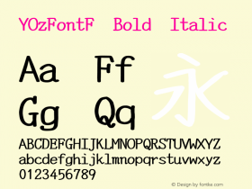 YOzFontF Bold Italic Version 13.04图片样张