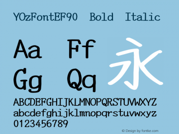 YOzFontEF90 Bold Italic Version 13.04图片样张