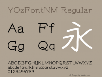 YOzFontNM Regular Version 13.04 Font Sample