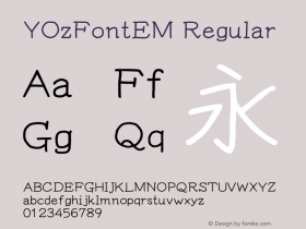 YOzFontEM Regular Version 13.04 Font Sample