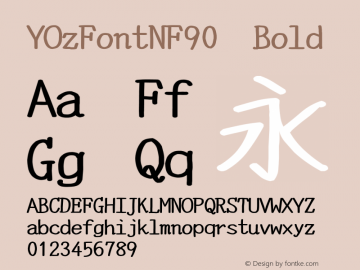 YOzFontNF90 Bold Version 13.04 Font Sample