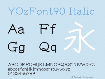 YOzFont90 Italic Version 13.04图片样张