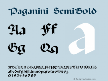 Paganini SemiBold 001.012 Font Sample