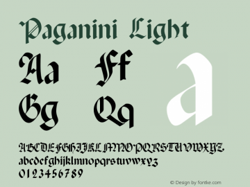 Paganini Light 001.012 Font Sample