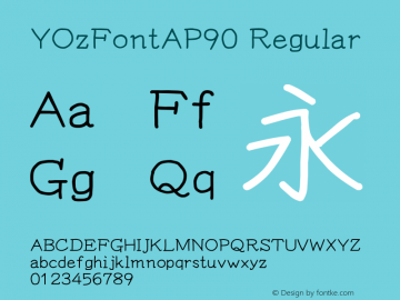 YOzFontAP90 Regular Version 13.04 Font Sample