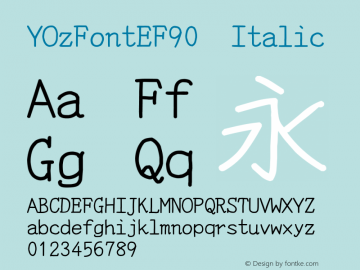 YOzFontEF90 Italic Version 13.04图片样张