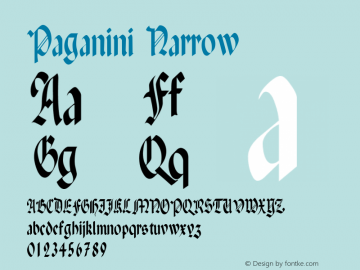 Paganini Narrow 1.12 Font Sample