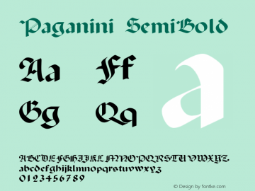 Paganini SemiBold 1.12 Font Sample