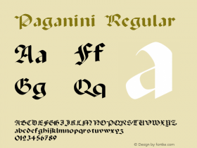 Paganini Regular Altsys Fontographer 3.5  3/17/92图片样张