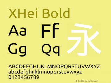 XHei Bold XHei Vision.Ubuntu - Version 5.0 Font Sample