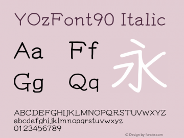 YOzFont90 Italic Version 13.05图片样张