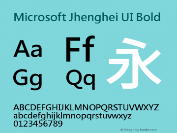 Microsoft Jhenghei UI Bold Version 6.02 Font Sample