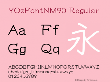 YOzFontNM90 Regular Version 13.16 Font Sample