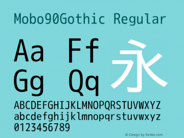 Mobo90Gothic Regular Version 001.02.05 Font Sample