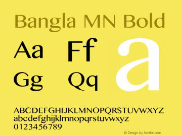 Bangla MN Bold 7.0d4e1 Font Sample