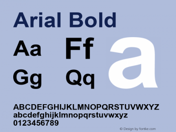 Arial Bold Version 2.60 Font Sample