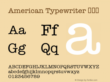 American Typewriter 紧缩体 7.0d1e1 Font Sample