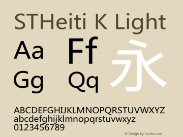 STHeiti K Light 6.1d10e1 Font Sample