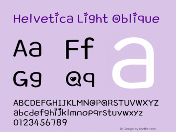 Helvetica Light Oblique 8.0d6e1图片样张