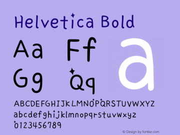 Helvetica Bold Unknown图片样张