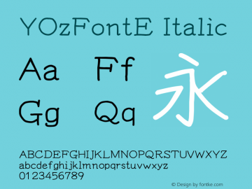 YOzFontE Italic Version 13.08图片样张