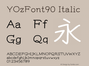 YOzFont90 Italic Version 13.08图片样张