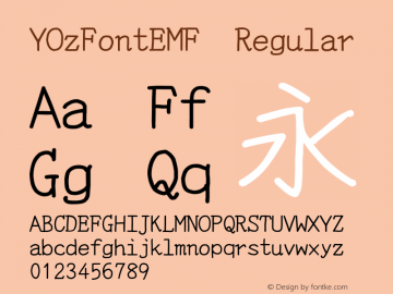 YOzFontEMF Regular Version 13.08图片样张