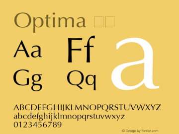 Optima 粗体 6.1d4e1 Font Sample