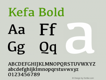 Kefa Bold 7.0d1e1 Font Sample