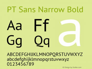 PT Sans Narrow Bold 7.0d1e1图片样张