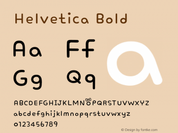 Helvetica Bold Unknown Font Sample