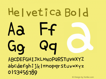 Helvetica Bold Unknown Font Sample