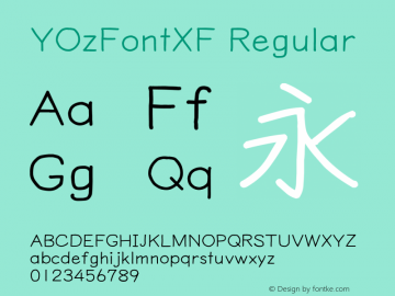 YOzFontXF Regular Version 13.08图片样张