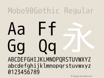 Mobo90Gothic Regular Version 001.02.07 Font Sample