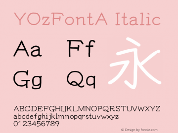 YOzFontA Italic Version 13.08图片样张