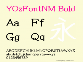 YOzFontNM Bold Version 13.08 Font Sample