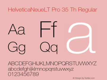 HelveticaNeueLT Pro 35 Th Regular Version 1.000;PS 001.000;Core 1.0.38 Font Sample