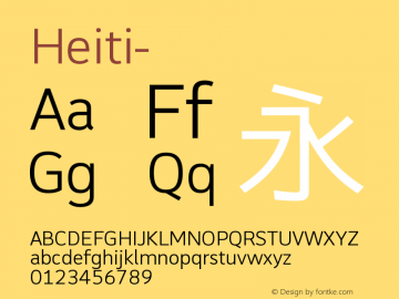 Heiti-간체 가는체 7.0d13e1 Font Sample