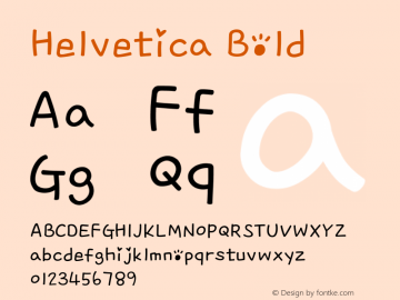 Helvetica Bold Unknown Font Sample