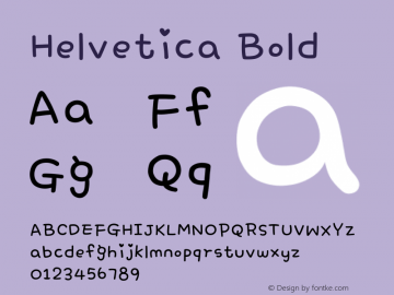 Helvetica Bold Unknown Font Sample