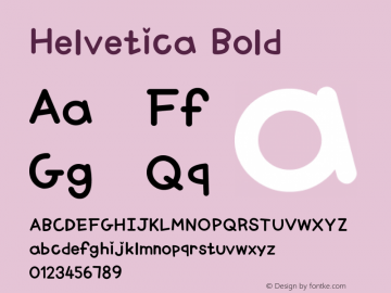 Helvetica Bold Unknown Font Sample