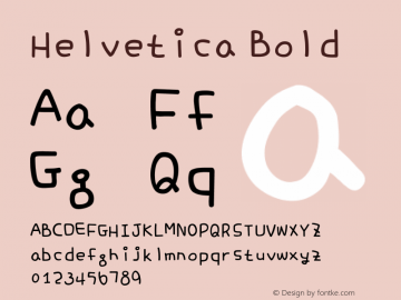 Helvetica Bold Unknown Font Sample