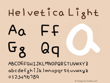 Helvetica Light 8.0d6e1 Font Sample
