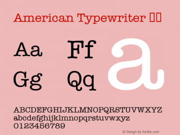 American Typewriter 粗体 7.1d1e1 Font Sample