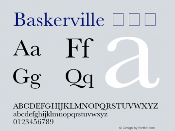 Baskerville 半粗体 8.0d1e1 Font Sample