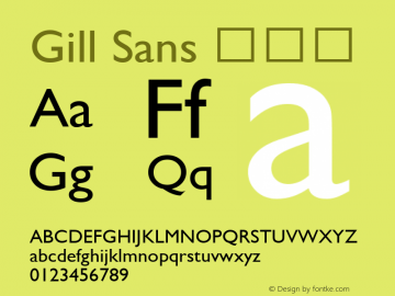 Gill Sans 细斜体 8.0d2e1 Font Sample