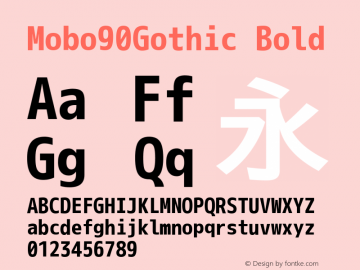 Mobo90Gothic Bold Version 001.02.09 Font Sample