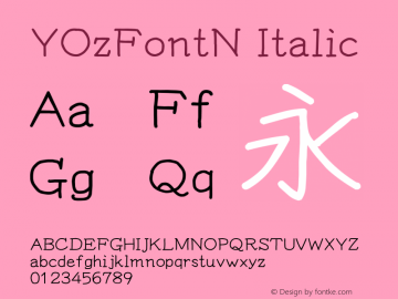 YOzFontN Italic Version 13.08图片样张