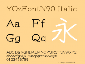 YOzFontN90 Italic Version 13.08图片样张