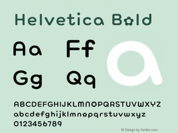 Helvetica Bold Unknown Font Sample